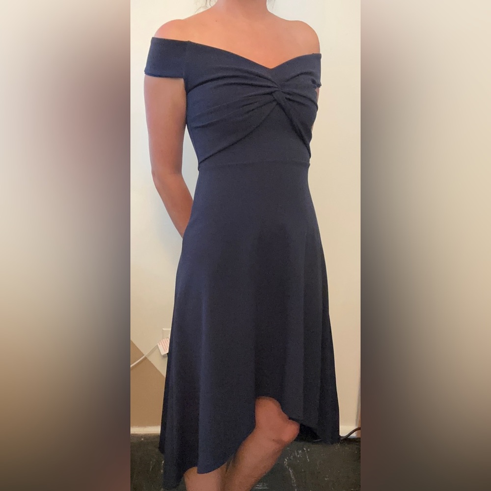 Off shoulder high low dress